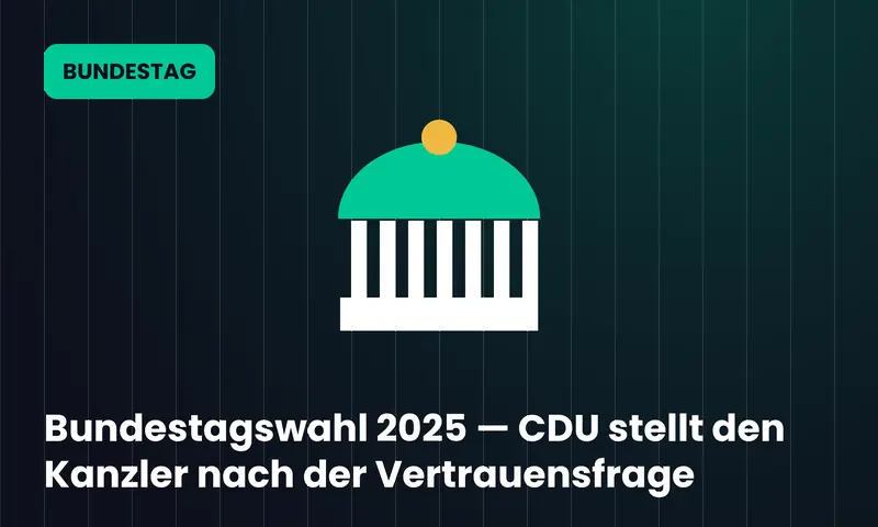 Bundestagswahl 2025 — CDU stellt den Kanzler nach der Vertrauensfrage