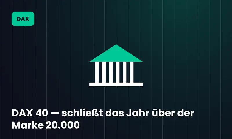 DAX 40 — schließt das Jahr über der Marke 20.000